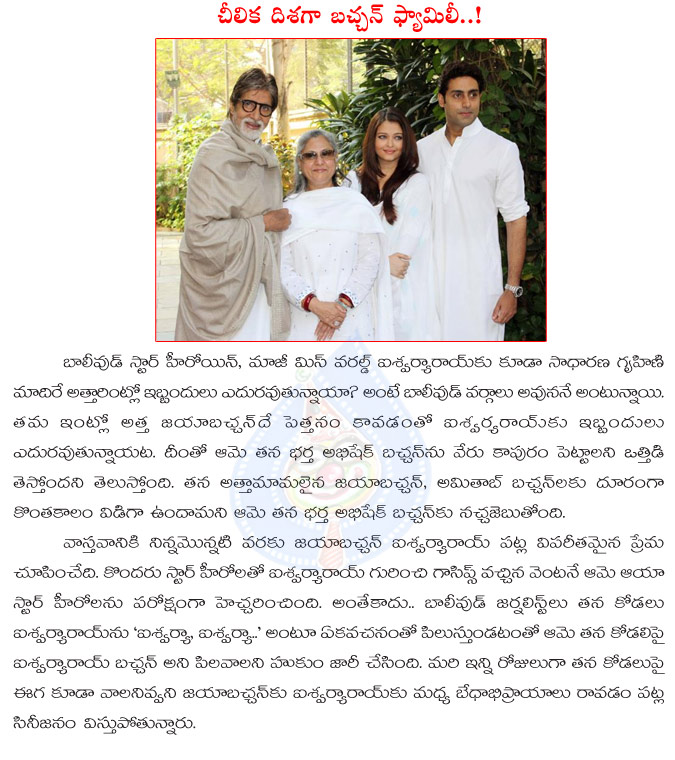 aishwarya rai,divide in to bachchan family,aishwarya rai wants to divide in to bachchan family,big b,war between aishwarya rai and jaya bachchan,aishwarya rai wants own family,aaradhya,amitabh bachchan,aish,abhishek,big b family divide  aishwarya rai, divide in to bachchan family, aishwarya rai wants to divide in to bachchan family, big b, war between aishwarya rai and jaya bachchan, aishwarya rai wants own family, aaradhya, amitabh bachchan, aish, abhishek, big b family divide